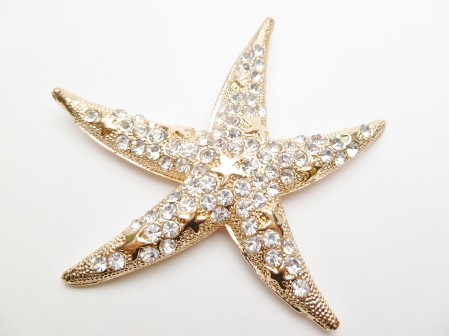 2.75" White Crystal Starfish Magnet - Click Image to Close